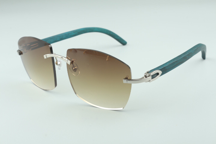 

Hot new sunglasses A4189706-1 pure natural blue wooden temples, Factory direct top quality fashion unisex glasses