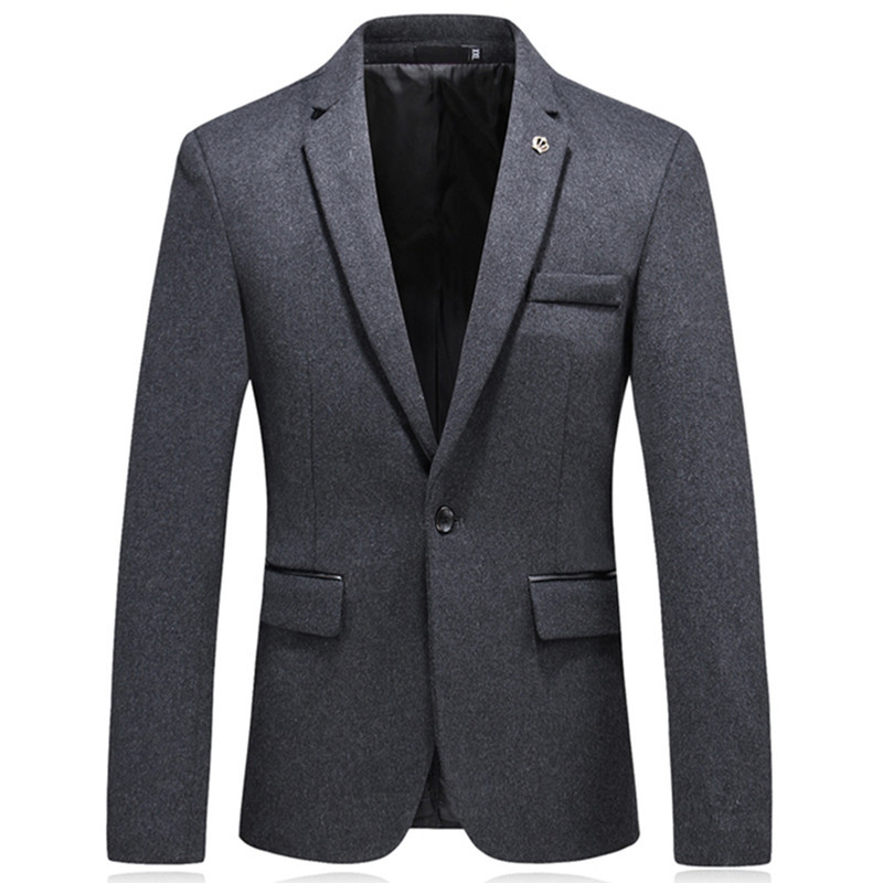 

Autumn fashion men' casual men' casual suit solid color suit jacket business formal, Blue