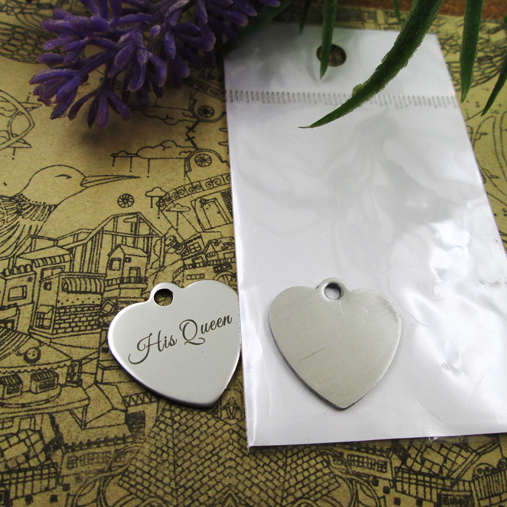 

40pcs--"his queen"stainless steel charms more style for choosing DIY Charms pendants for necklace