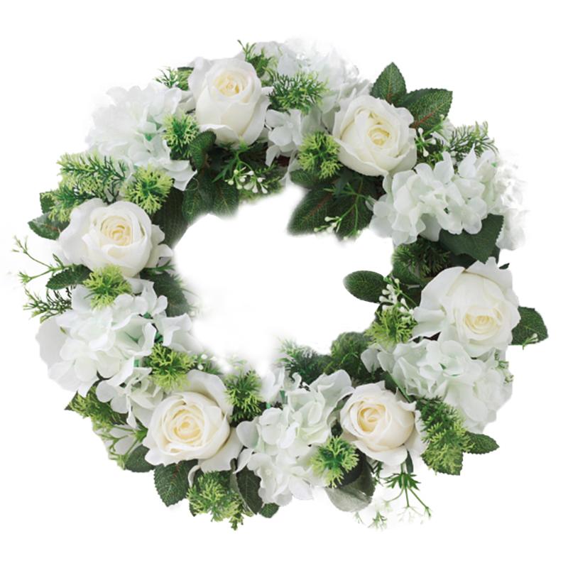 

38/42CM Wedding Front Door Artificial Flower Wreath with Green Leaves Door Wreath Wall Home Decor Flower Wreaths Apr6