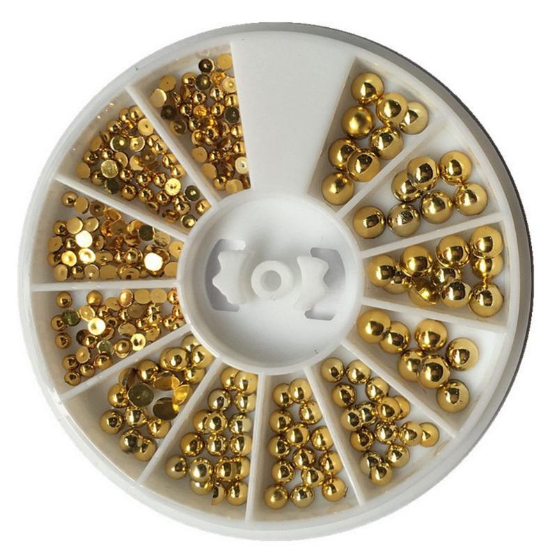 

Manicure Semi-circular Pearl Drill Box 2-4MM Mixed Small Disc Boxed Nail Tool KG66