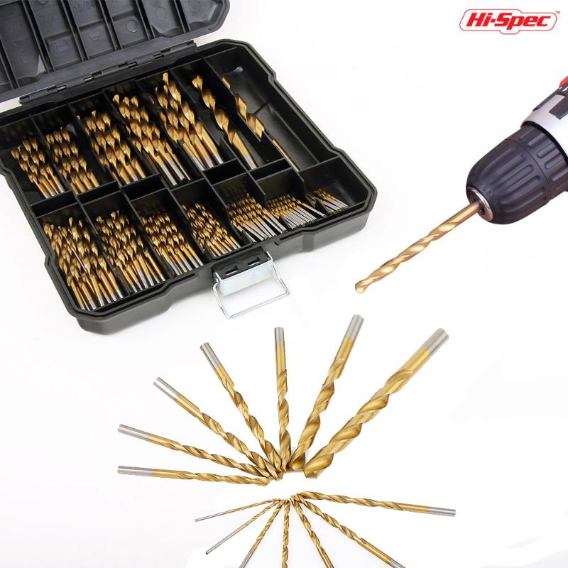 

Hi-Spec 99pc Titanium-Coated HSS Mini Metal Drill Bit Set Power Tool Accessories Woodworking Tools for Wood Steel Plastic