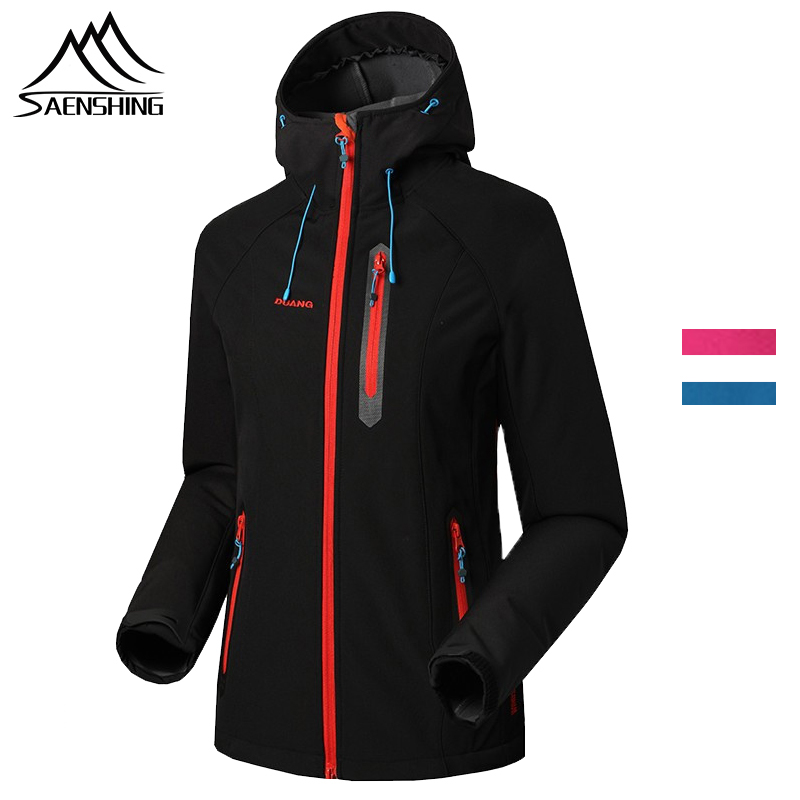 

Cycling Jackets SAENSHING Women Softshell Jacket Waterproof Windproof Mtb Warm Fleece Clothing Rain, Black