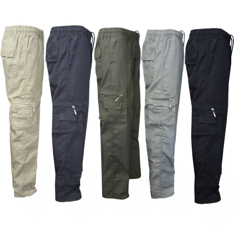 Brand New Camping Hiking Army Cargo Combat Mens Straight Trousers Pants Casual Outdoor Work Pockets Warehouse Trouser