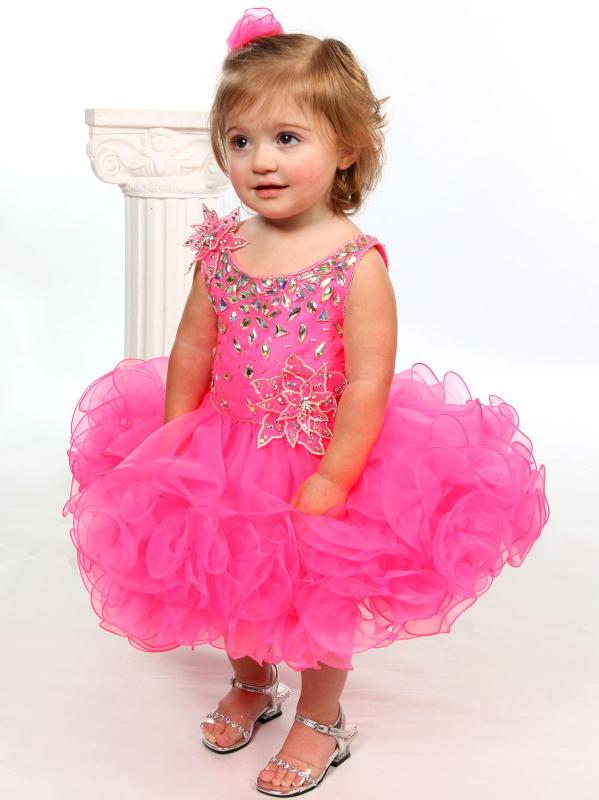 

Fuchsia Little Baby Girls Beaded Christmas Birthday Crystal Ruffled Infant Kids Flower Girl Wedding Children Pageant Dance Dress, Blue
