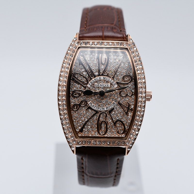 

Free shipping leather band quartz digital rhinestone gold case women designer watch dress women watches dropshipping ladies wristwatch gifts