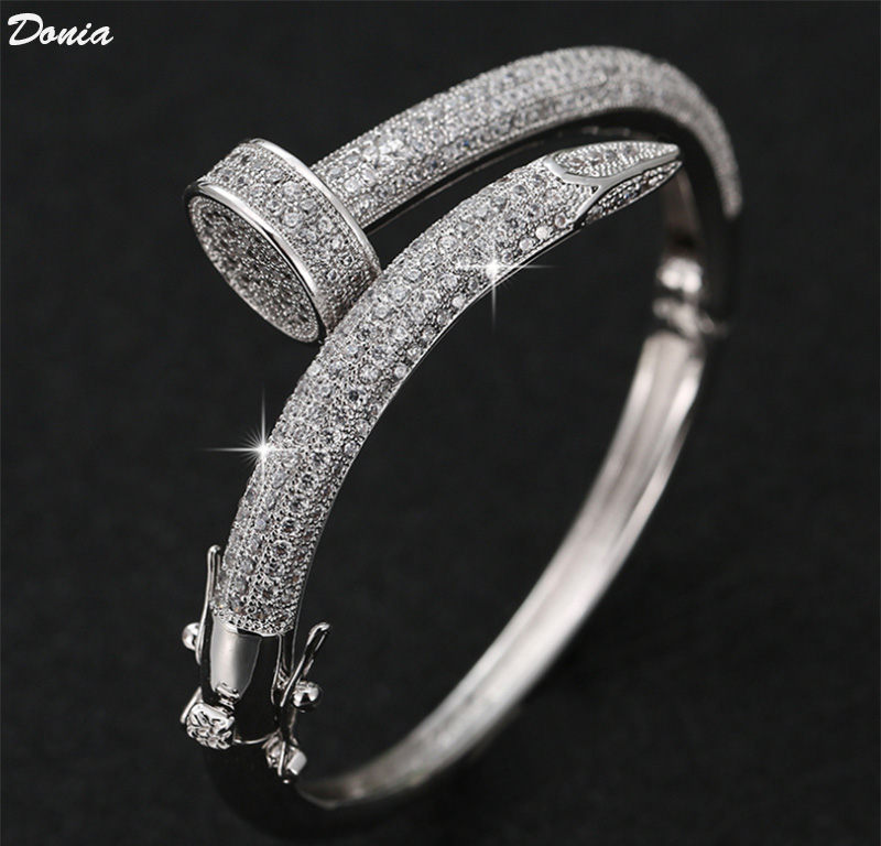 

Donia jewelry party European and American fashion large nail classic micro inlaid Zirconia Bracelet for women Designer