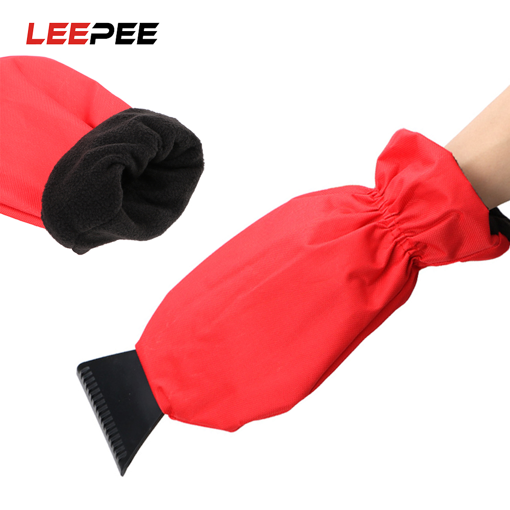 

LEEPEE Car Window Snow Cleaning Ice Removal Tool Handheld Ice Scraper Glove Winter Warm Glove Snow Shovel Useful