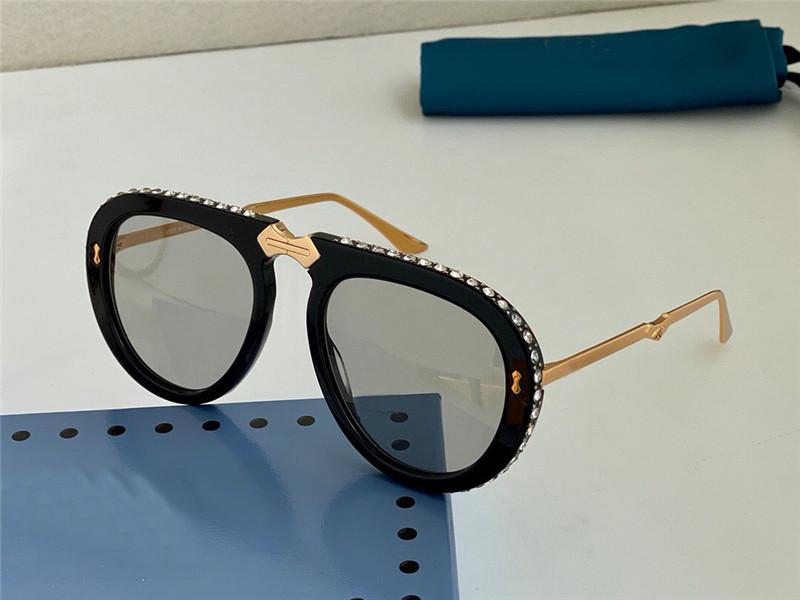 

New fashion sunglasses 0307 pilot foldable with crystal diamond frame summer avant-garde popular style uv 400 lens with box