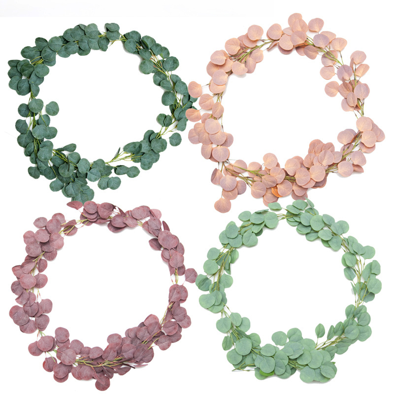 

Artificial Green Eucalyptus Garland Leaves Vine Fake Vines Rattan Artificial Plants Ivy Wreath Wall Decor Wedding Decoration