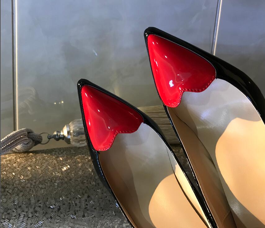 

So Kate Styles 8cm 10cm 12cm Women love High Heels Shoes Red Bottom Nude Color Genuine Leather Point Toe Pumps Rubber 34-43, Black