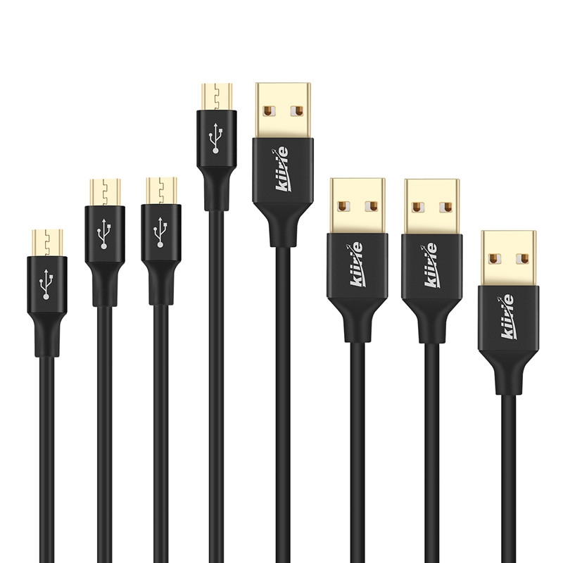 

kiirie Micro USB Cable PowerLine 4 Pack High Speed USB 2.0 Charging Android Charger Cord, Black