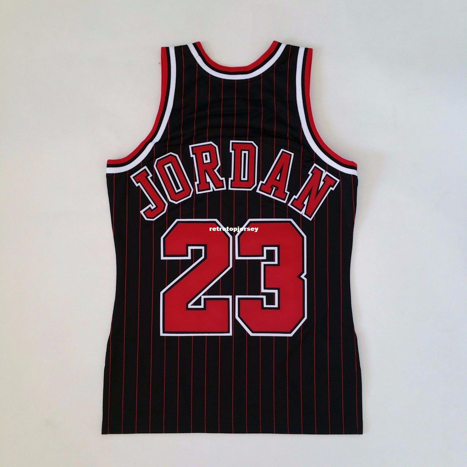 

100% Stitched Michael #23 Mitchell & Ness Pinstripe 1995-96 Wholesale Jersey Mens Vest Size XS-6XL Stitched basketball Jerseys Ncaa, Black;blue