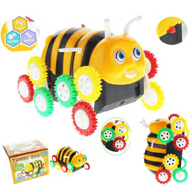 

Electronic Pets High Quality Amazing Kids bee charm Cute Funny Gifts Electric Colorful Cartoon 12 wheels movie toys 360 Degree Tumbling Car Toy