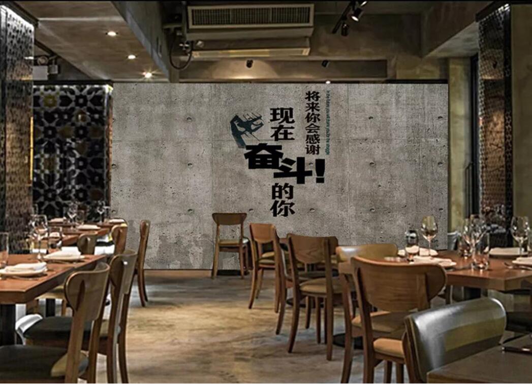 

3d room wallpaper custom photo mural Industrial wind retro nostalgic inspirational youth struggle cement wall wallpaper for walls 3 d, Non-woven fabric