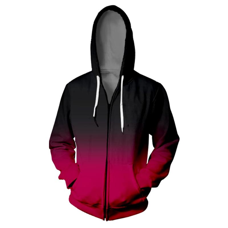 

Gradient Zipper Hoodie 3D Harajuku Uniform Sweatshirts Clothes men jacket Loose hooded Sweatshirt zipper outerwear custom made, 3d jacket