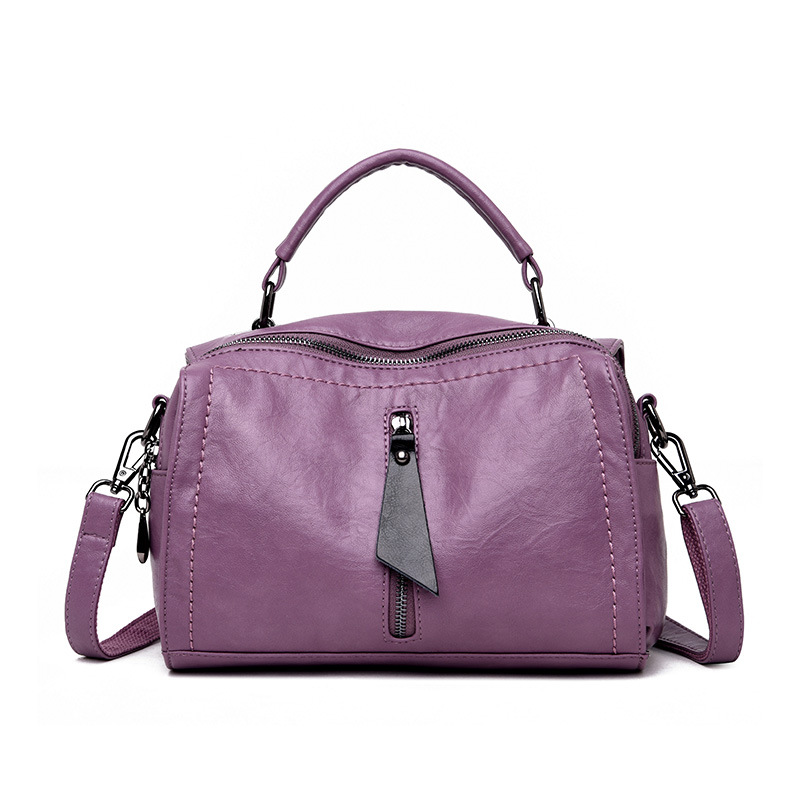 

2019 new handbag ladies fashion shoulder diagonal package bag Boston middle-aged women mom bag soft bags, Red