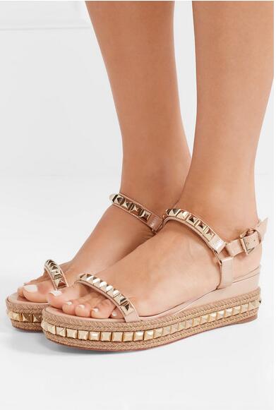 Sandales d'été Ladies Wedge Rouge Bas Chaussures Cataclou Nu cuir femmes Escarpin Sandales femmes Sandales Gladiator robe de soirée de mariage