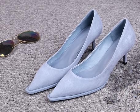 

2019 Women's shoes in Spring and Autumn with New style High heel fine heel pointed end #79, Blue