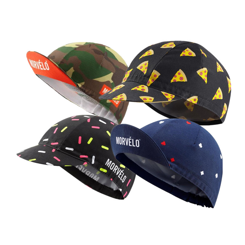 

18 styles Morvelo Polyester Cycling Cap Bike Hat Ciclismo Bicicleta Pirate Headband Cycling Cap Bicycle Helmet Wear Hats, As picture