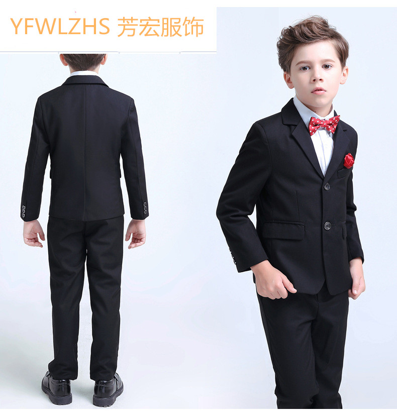 

Popular Two Buttons Notch Lapel Kid Complete Designer Handsome Boy Wedding Suit Boys' Attire Custom-made (Jacket+Pants+Tie+vest) A46, Same as image
