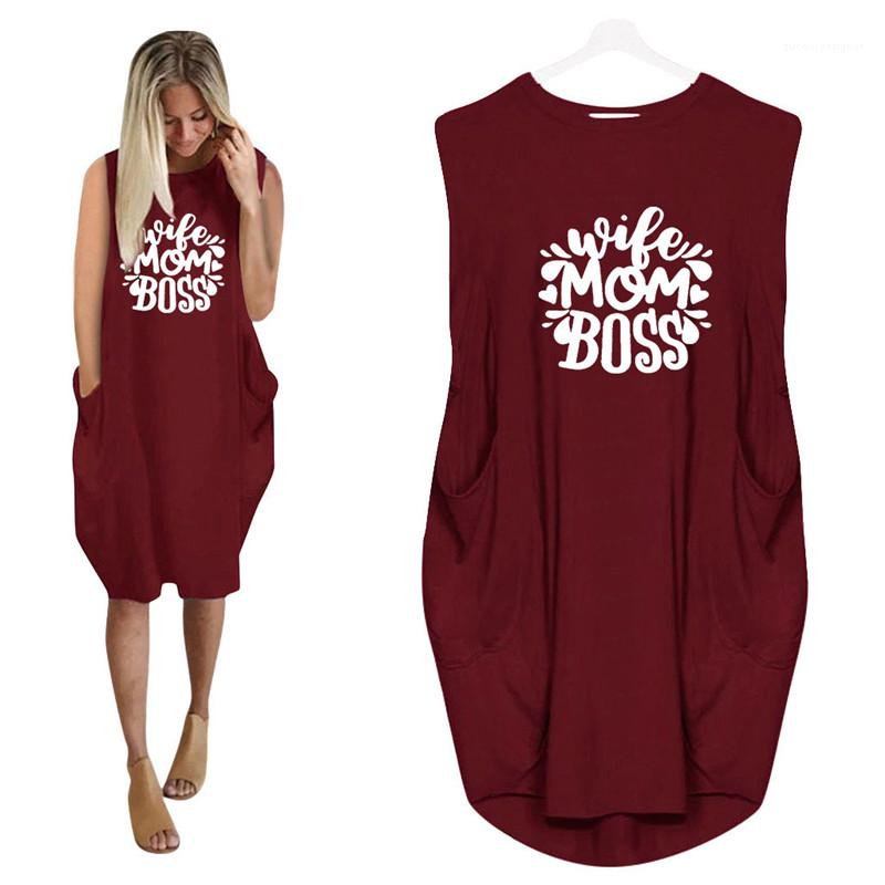 Robes décontractées Lettre Imprimer Concepteur Couleur Naturelle Robes De Couche Manches Couche Robes Mode Femmes Vêtements Femmes Plus Taille