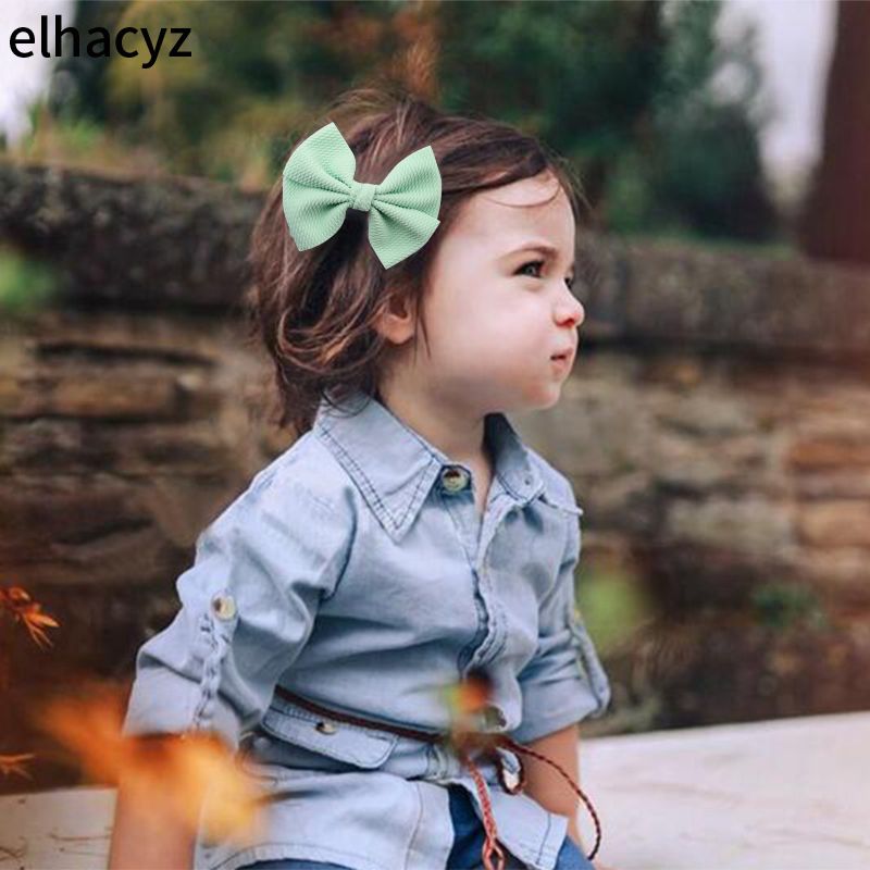 

10pcs/lot 2020 NEW Trendy Hair Bows Barrette 5'' Solid Bow Fabric Hair Clips For Women DIY Girls Accessories Mujer