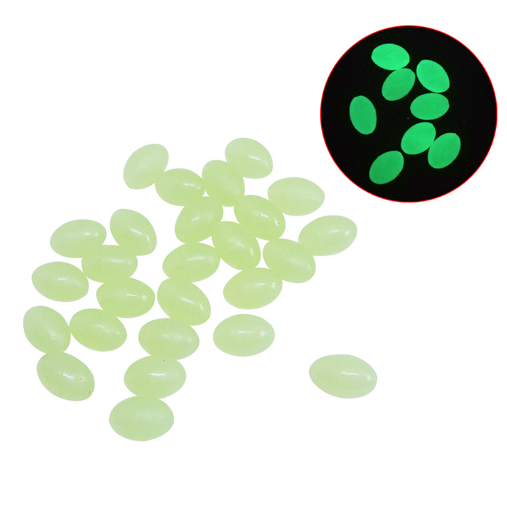 INFOF 200pcs/lot Soft Egg Beads Fishing Stop Luminous Oval Rubber Stopper Night Fly Fishing Accessories pesca-image-472493457