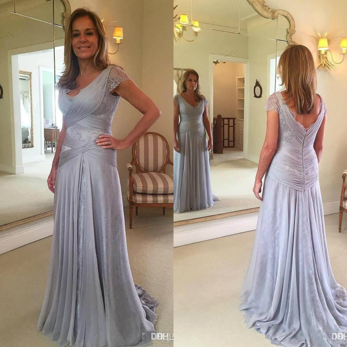 

2019 Elegant Mother of Bride Dresses V Neck Lace Appliqued Sweep Train Sleeveless Mermaid Prom Dress For Mother Custom Made Evening Gowns