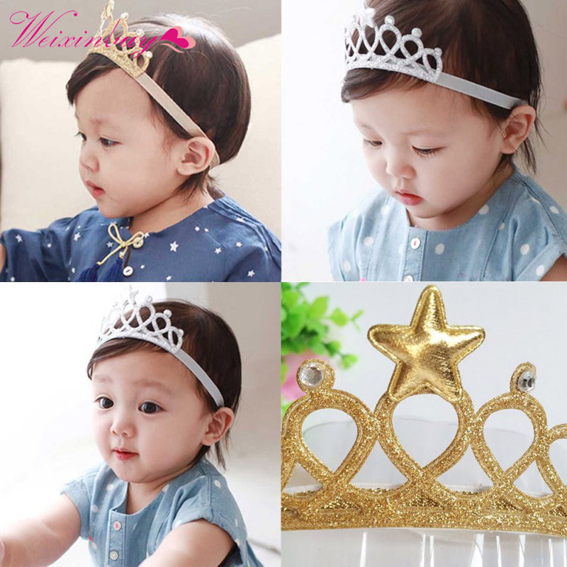

2020 Brand Hair Accessories Baby Girl Crown Hairband Toddler Headband Kid Tiara Birthday Princess Costume Headwear30, Green