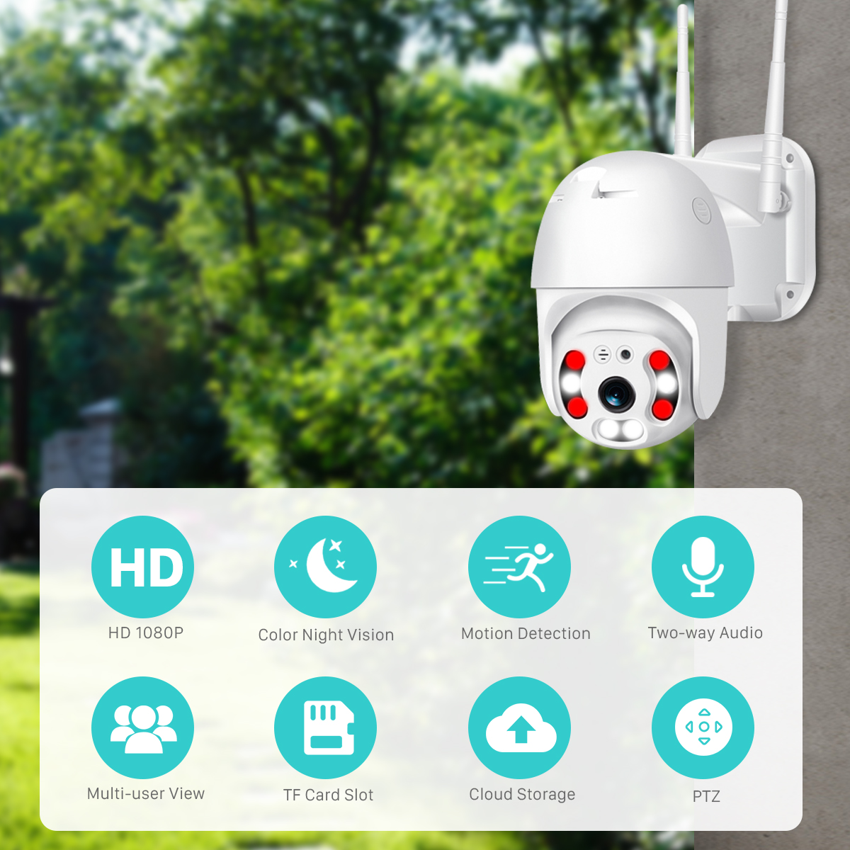 

4G 1080P Outdoor Speed Dome Wifi Camera IP 2MP H.26 Audio PTZ Wireless Camera Ai Cloud-SD Slot ONVIF Surveillance IP Camera