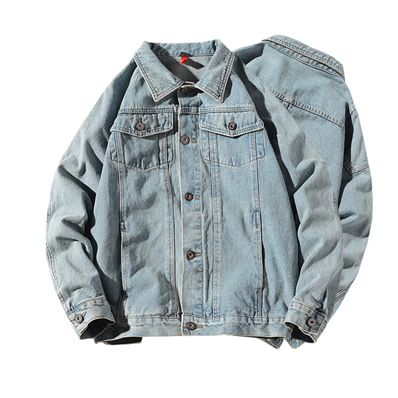 

Spring And Autumn New Fashion Mens Denim Jackets Coats High Quality Men Cotton Jacket Men Jean Jacket Outwear Male Denim Jackets, Light blue