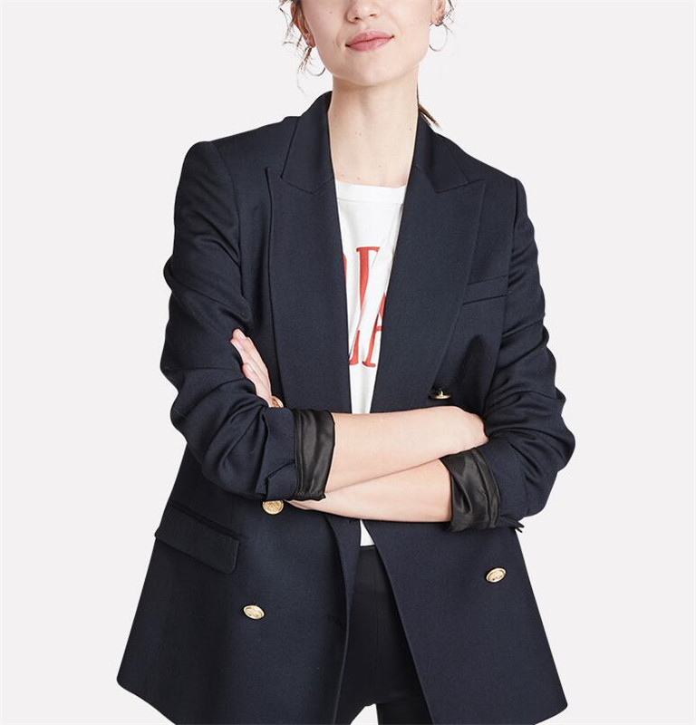

Navy Double Breaste 2 PCS Women Suit Business Pantsuits Office Formal Ladies Work Wear Blazer Outfit Pantsuit Custom Made, 016