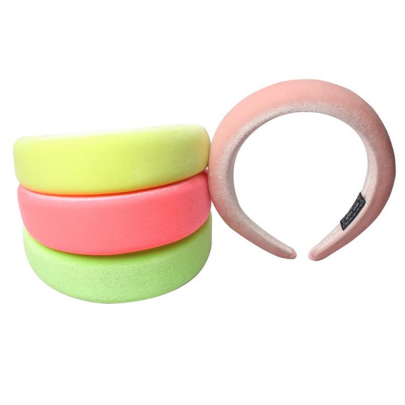 

Thick Sponge Velvet Neon Hairbands Headbands Hair Accessories Head Band Fashion Headwear 4CM Wide Plastic Hair bands For Woman