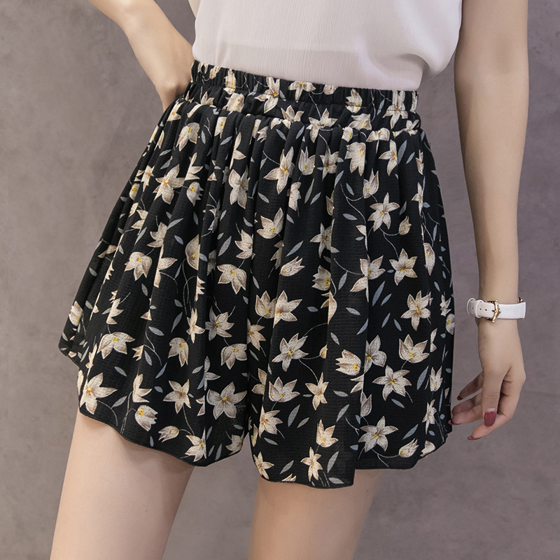 

2020 Summer High Waist Shorts Women Spodenki Damskie Floral Printing Femme Pantalon Corto Mujer Casual Skirt Women' Shorts, 01