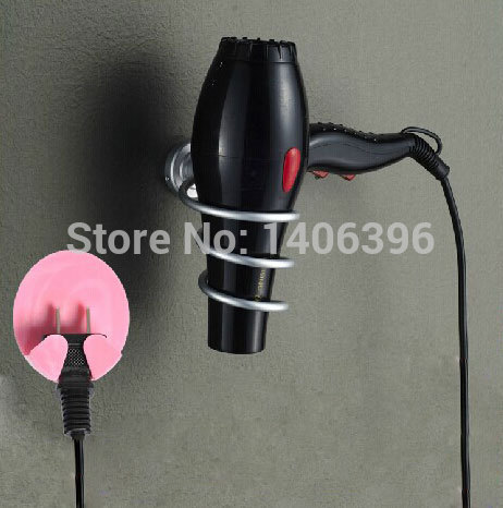 

Household/1pc/Innovative Wall-mounted Hair Dryer Rack Space Aluminum Bathroom Wall Shelf Storage Hairdryer Holder Free shippin