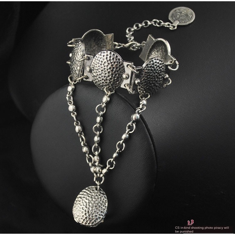 

Gypsy personalized back chain bohemian oval ring bracelet