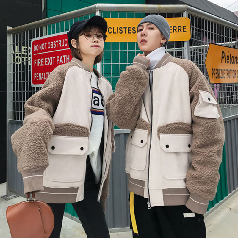 

Autumn And Winter New Men' Fashion Long-sleeved Simple Casual Coat Jacket Youth Wild Warm Solid Color Loose Large Size, Khaki