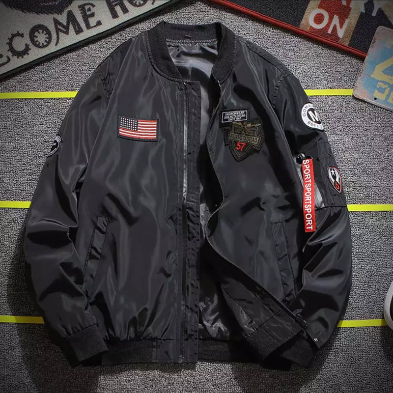 

2019 Spring Autumn jacket Golden Wing Jacket Bomber Flight Young Men Hip Hop Street Clothing Eagle Asian size
