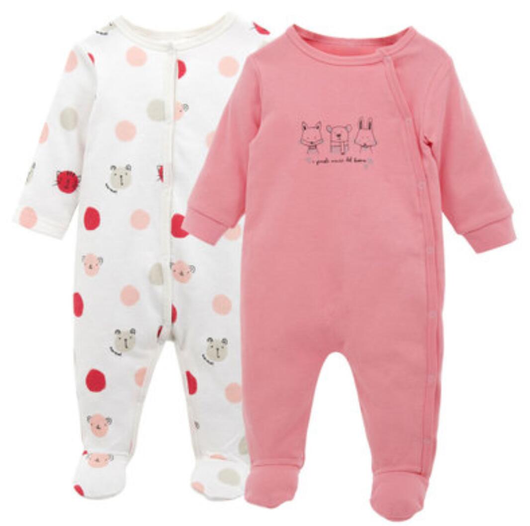 

2020 autumn and winter models new cotton newborn onesies cotton baby's clothes changed into baby sleeping bags two wear, Pink