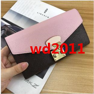 

top quality women man with box real leather with date code multicolor long wallet Card holder classic zipper pocket Victorine, Red