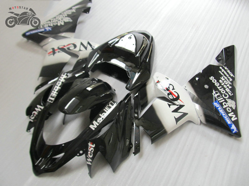 

Free Custom Motorcycle fairing kits for Kawasaki 2004 2005 Ninja ZX-10R black WEST Chinese fairings kit ZX10R 04 05 ZX 10R, Same as the picture
