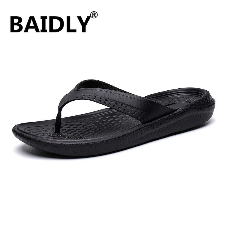 

Men Massage Slippers Summer New Arrival Man Flip Flops Fashion PVC Male Beach Shoes Lightweight Thongs Male Footwear, Black