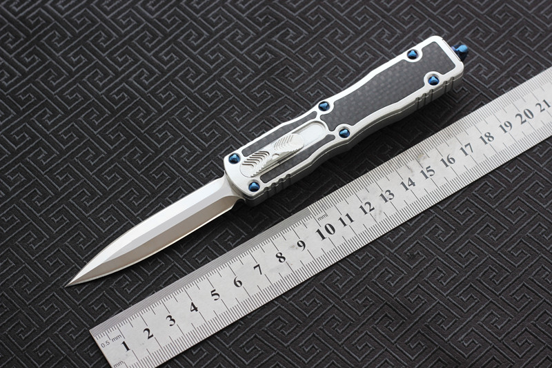 

MIKER knives D2 steel /carbon fiber inlay(2.88"satin)6061-T6 aluminum handle pocket fruit knife Tactical Survival knives