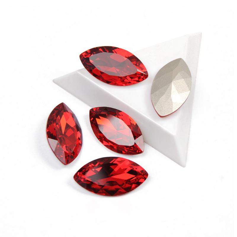 

YANRUO 4227 High Quality Nails Rhinestone Lt. Siam Color Navette Shaped Crystal Glass Rhinestones For 3D Nail Art Decoration