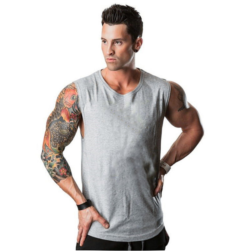 

hot sale Quick Dry Running Vest Training Workout Tank Top Fitness Tights Gym Men Sport Suit Sleeveless Man's T-Shirt, 5#