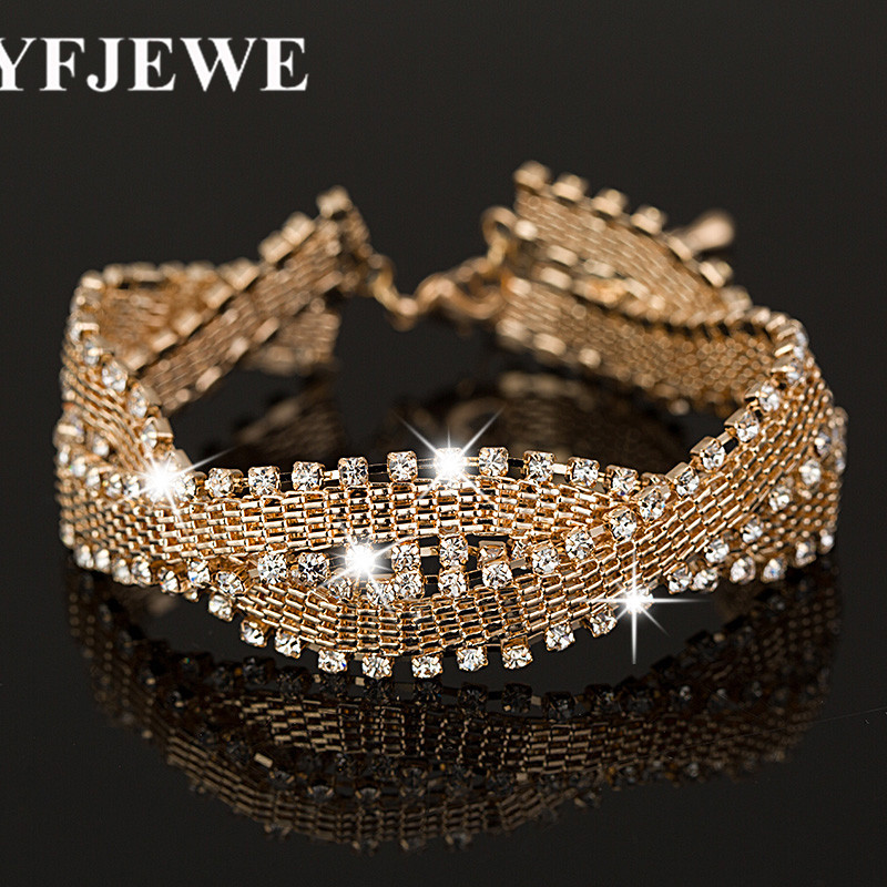 

2017 Wedding Bracelets & Bangles New Arrival full star super shiny rhinestone crystal silver ladies link chains B095