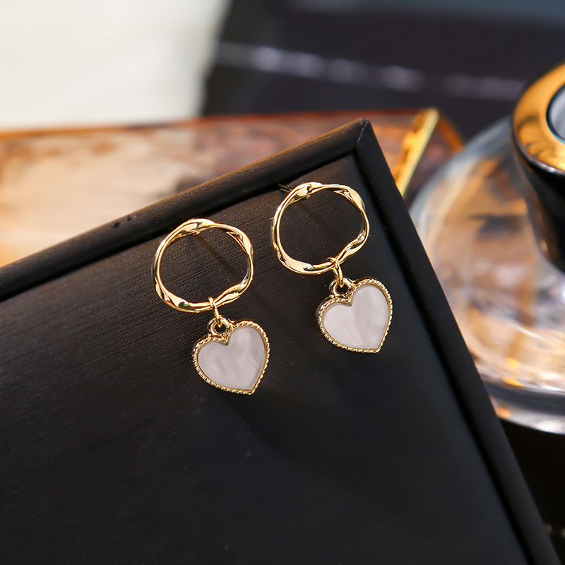 

Dangle & Chandelier Korean Heart Earrings For Women Girls Geometric Circle Earring Brinco Statement Fashion Jewelry CL4-009