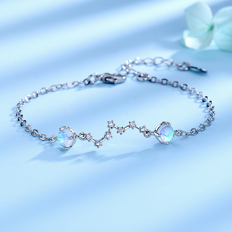 

Link, Chain Selling Bracelet Women's, Blue Moonstone Girl's Mori Temperament Big Dipper Charm