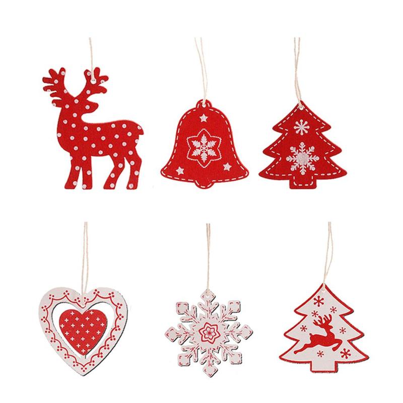 

10/100pcs Wooden DIY Craft Christmas Tree Ornaments New Year Decor for Home